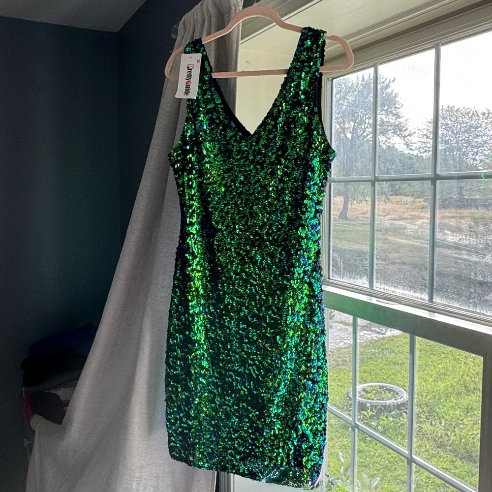 Green Sequin Dress | L